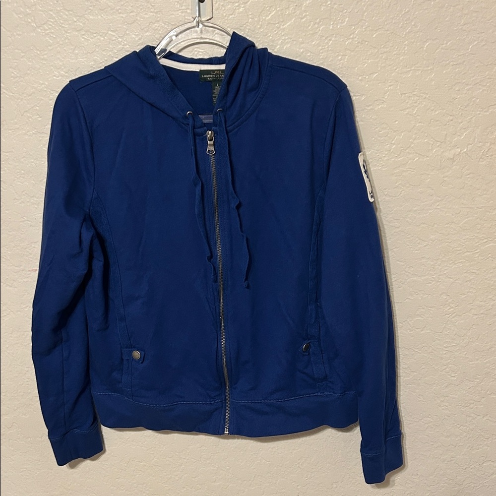 Ralph Lauren Royal Blue Zip-Up Hoodie Bomber Jacket